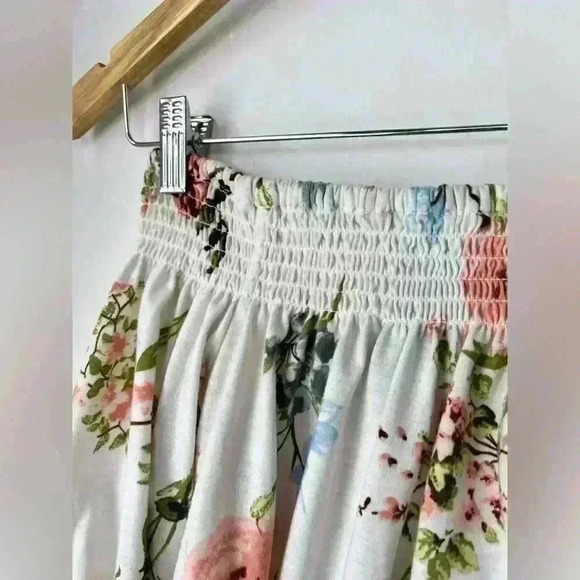 Suzy Shier Womens White Floral Print Off Shoulder Fairy Euro Summer Boho Top XS - Picture 5 of 7